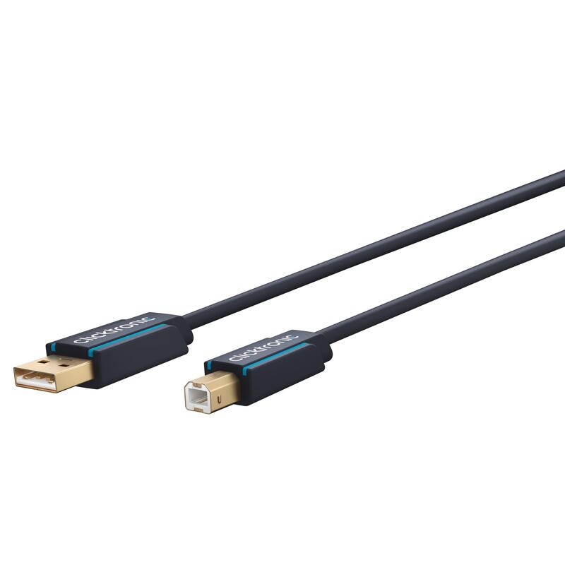 Cable Usb 1.8m Usb 2.0 A-M B-M Negro Oro 24kt Indus