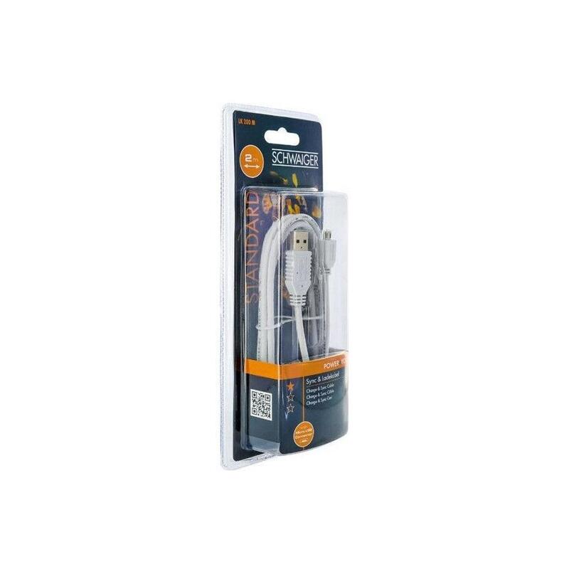 Cable Usb 2.0 Schwaiger A -> Micro B 2.0m Blanco