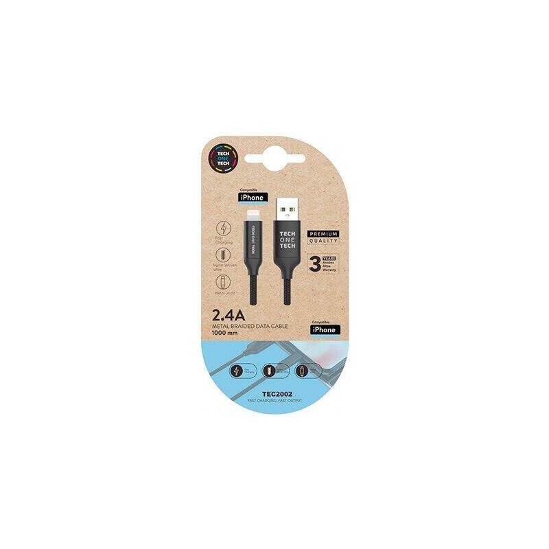 Cable Usb 2.0 Tech One Tech Tec2002 Usb Macho Lightning Macho 1m Negro