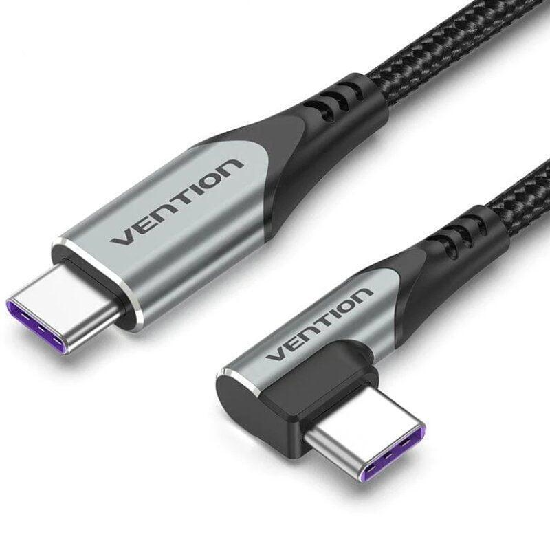 Cable Usb 2.0 Tipo-C 90 Vention Takhd Usb Tipo-C Macho Usb Tipo-C Macho Hasta 100w 480mbps 50cm Gris