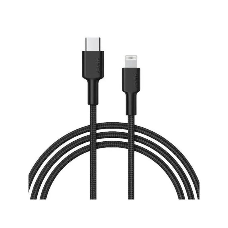 Cable Usb-C Aukey Lightning Mfi 27w Braided 1,8m