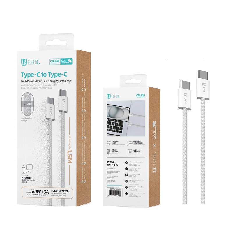 Cable Usb Tipo C A Tipo C 60w 3a 1,5m