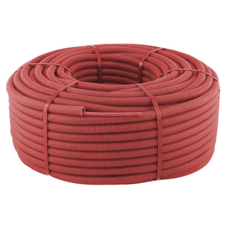 Cables Esla 002-1080150 Tubo Corrugado 100m Con Rollo 100m De Cable Manguera Rojo Flexible Trenzado 2 Hilos Apantallado Lszh (2x1.5) Cpr Rf120
