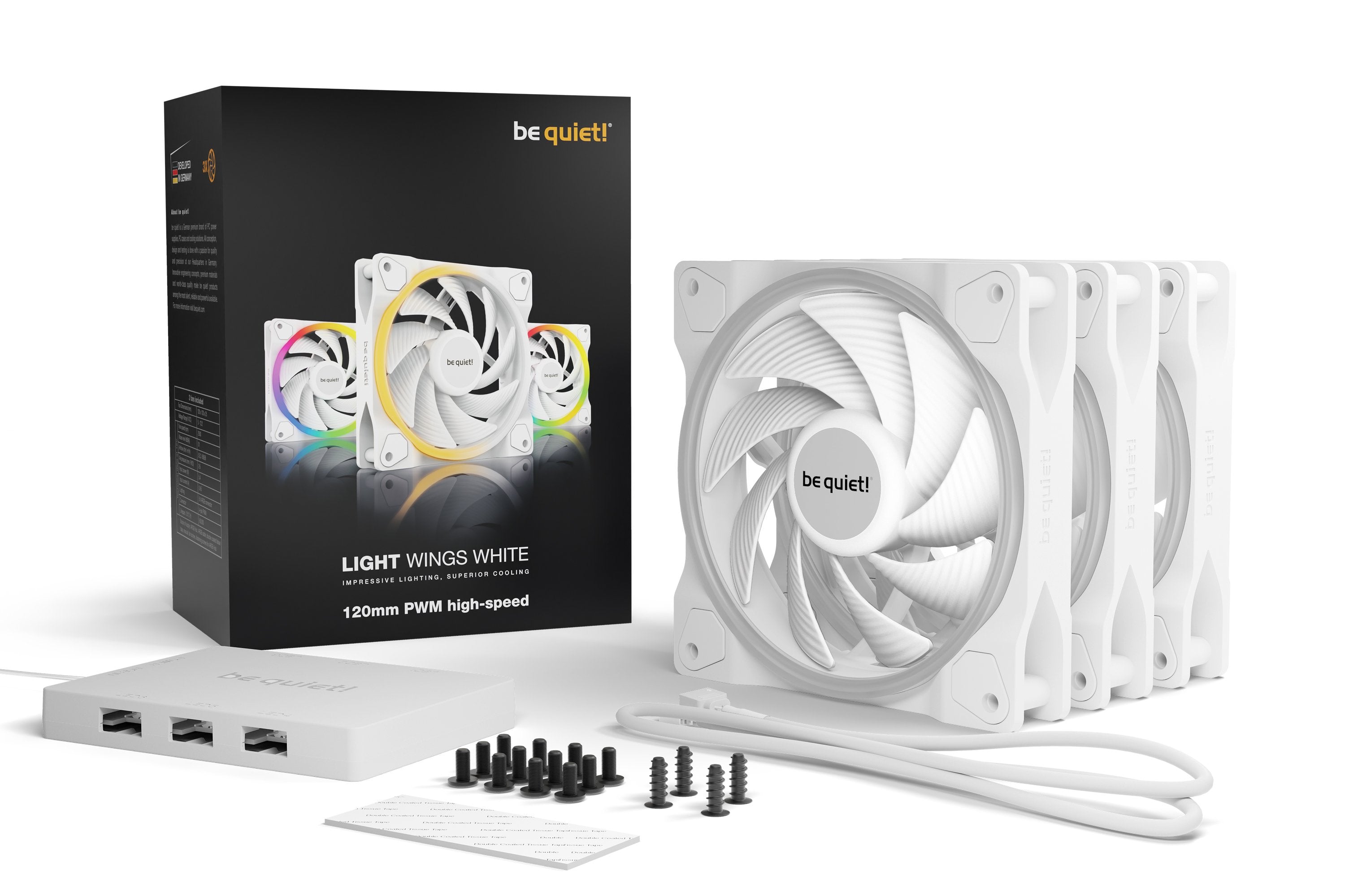 EAN 4260052190234 - be quiet! Light Wings White | 120mm PWM high-speed Triple-Pack Carcasa del ordenador Ventilador 12 cm Bla imagen 5
