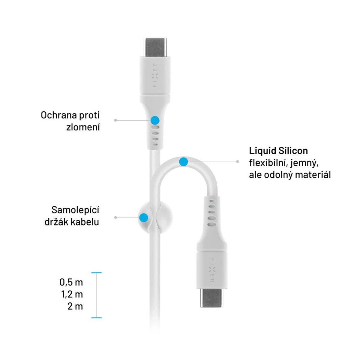 EAN 8591680147304 - FIXED FIXDLS-CC2-WH cable USB USB 2.0 2 m USB C 4,8 Gbit/s Blanco imagen 5