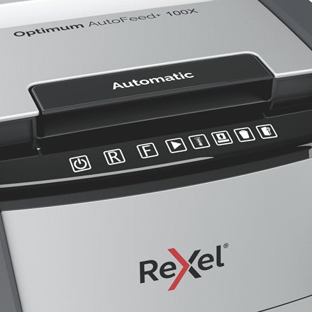 EAN 5028252613873 - Rexel Optimum AutoFeed+ 100X triturador de papel Corte cruzado 55 dB 22 cm Negro, Gris imagen 5