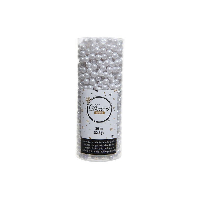 Cadena De Bolas Decorativas Navideño 10m Color Blanco
