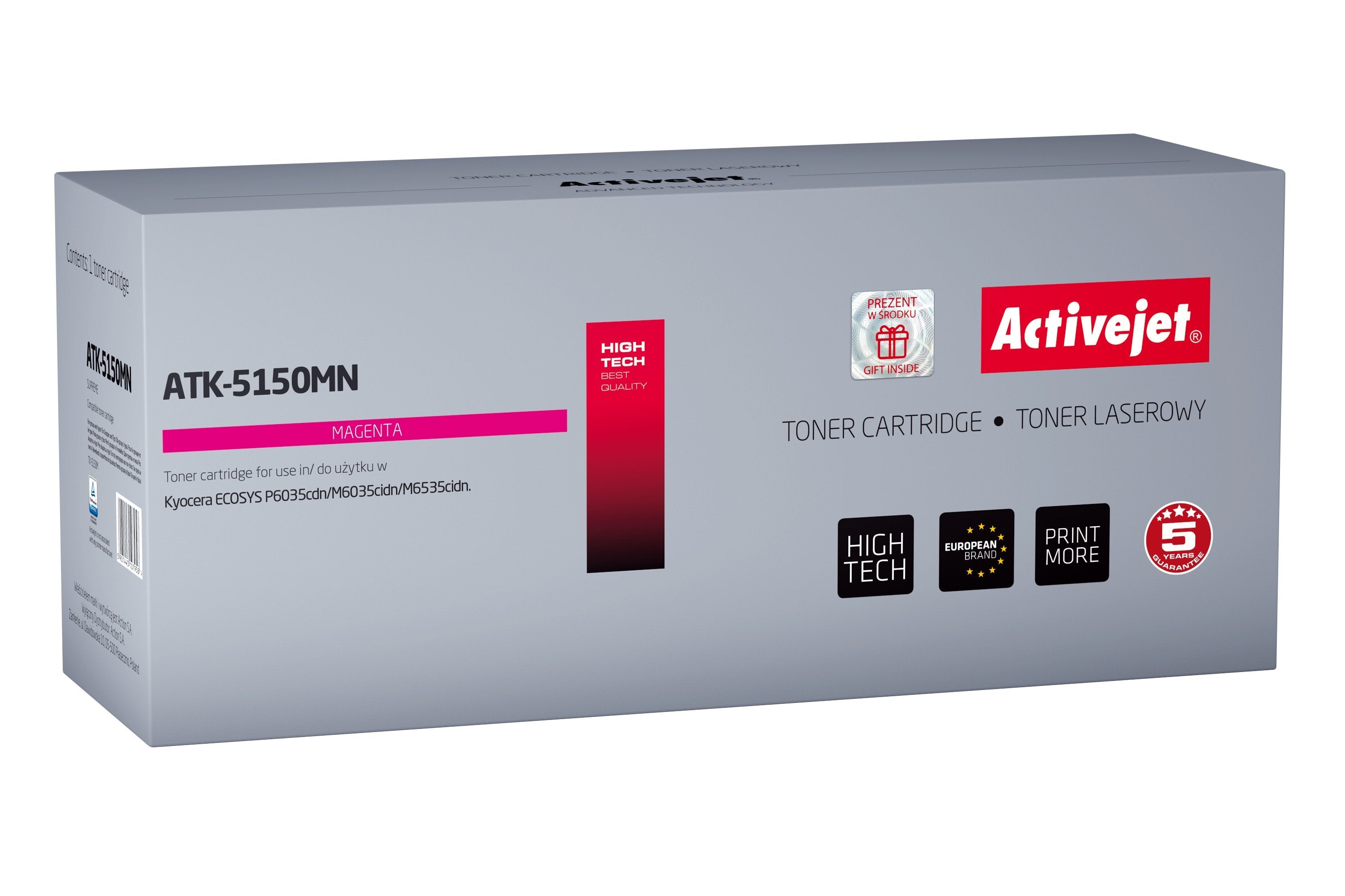 Tóner Activejet Atk-5150mn (Reemplazo Para Kyocera Tk-5150m - Supreme - 10,000 Páginas - Magenta)