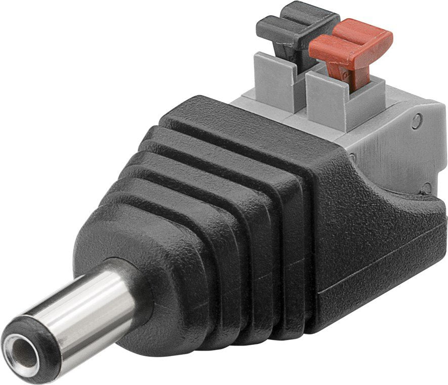Goobay 76748 Cambiador De Género Para Cable Terminal Block 2-Pin Dc (5.50 X 2.10 Mm) Negro