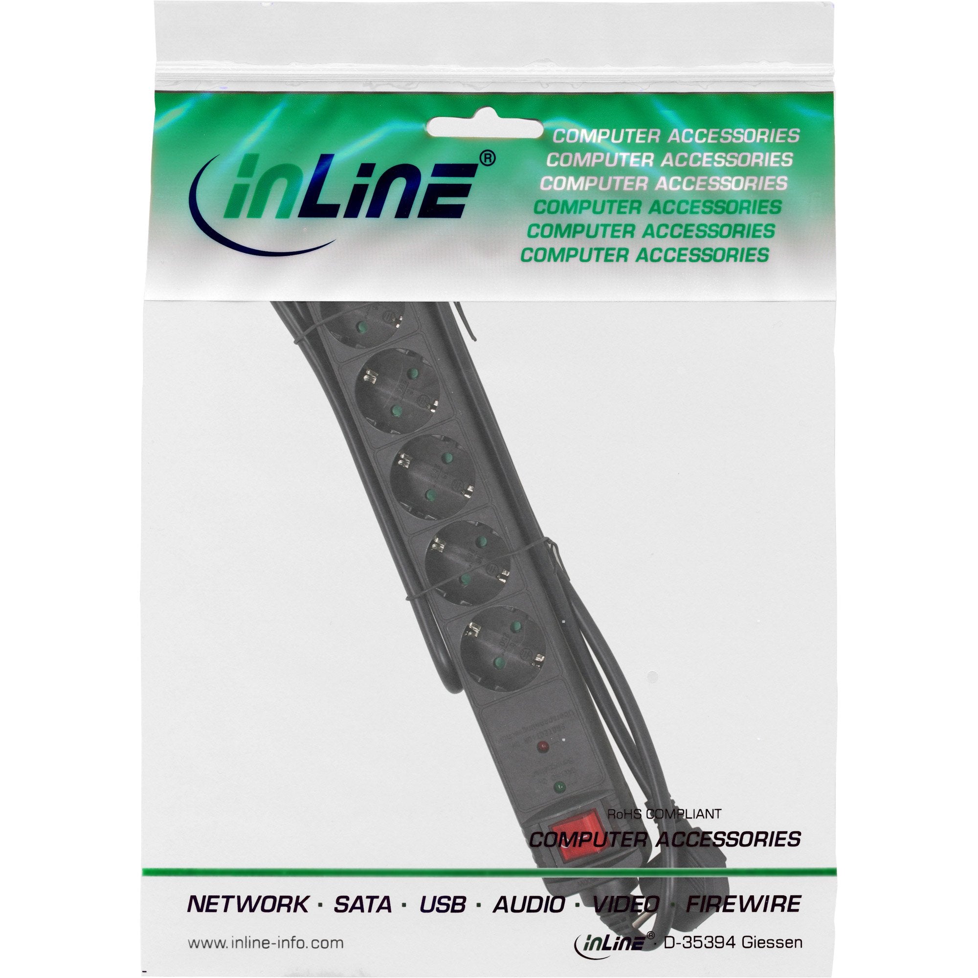 EAN 4043718188277 - InLine 16461P base múltiple 1,5 m 6 salidas AC Negro imagen 3