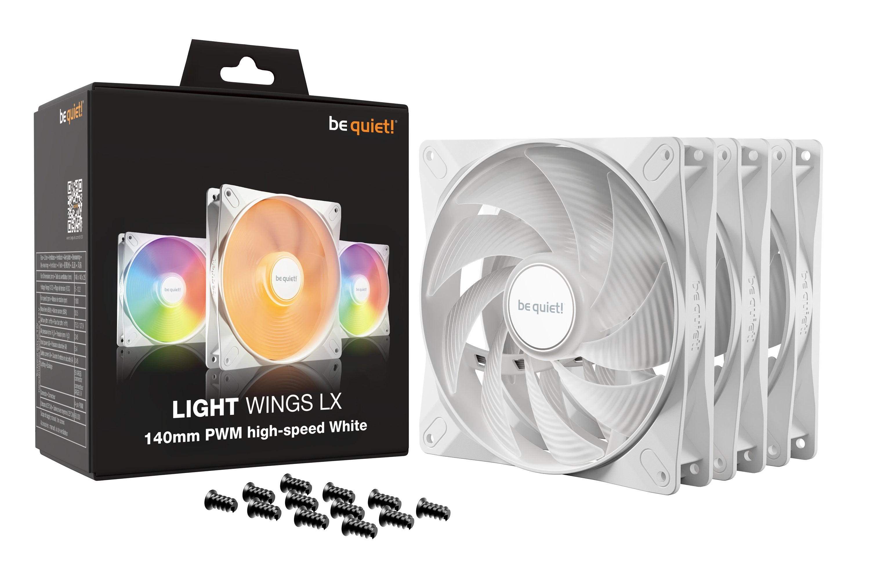 Ventilador Pc Be Quiet! Light Wings Lx 140mm Pwm High Speed Triple-Pack Blanco