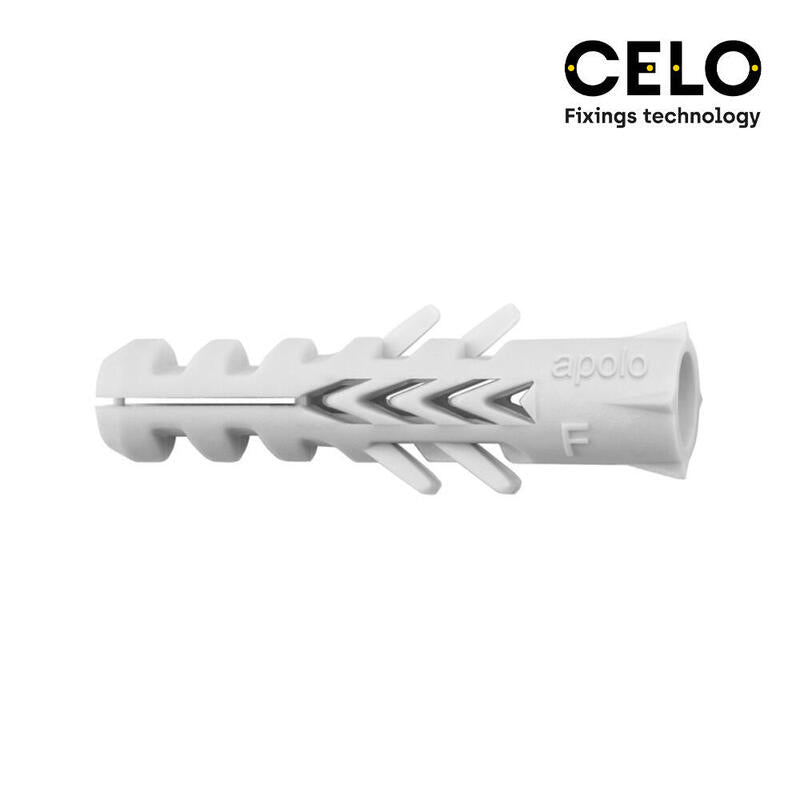 Caja 100 Unid. Taco Nylon Doble Antigiro Din/Ref Nf Ø8mm Celo