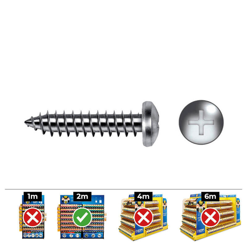 Caja 100 Unid. Tornillo Chapa Alomada Philips Din/Ref 7981 5,5x50mm Zincado Celo