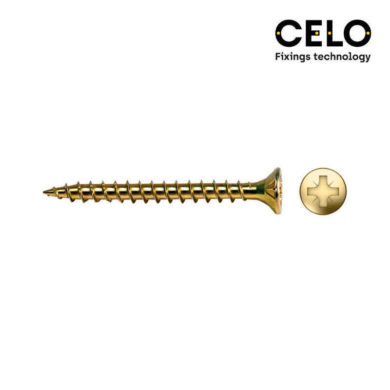 Caja 100 Unid. Tornillo Madera Avellanado Pz Din/Ref Vlox Ø6x60mm Bricomatado+Lubr. Celo