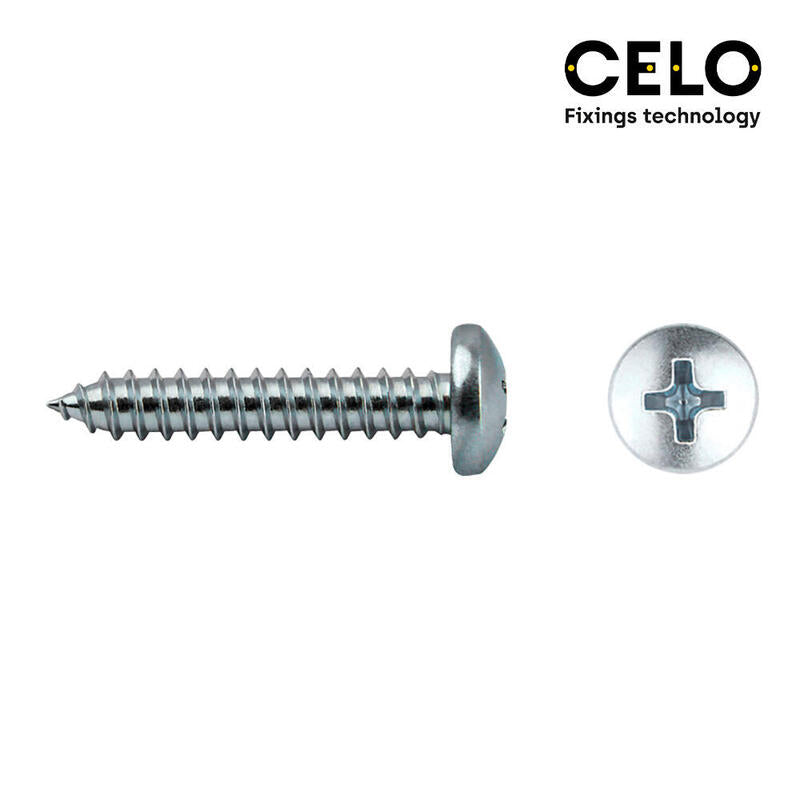 Caja 1000 Unid. Tornillo Chapa Alomada Philips Din/Ref 7981 3,5x9,5mm Zincado Celo
