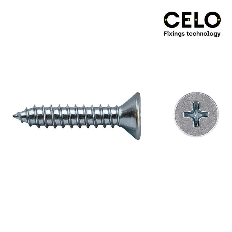 Caja 1000 Unid. Tornillo Chapa Avellanado Philips Din/Ref 7982 3,5x9,5mm Zincado Celo