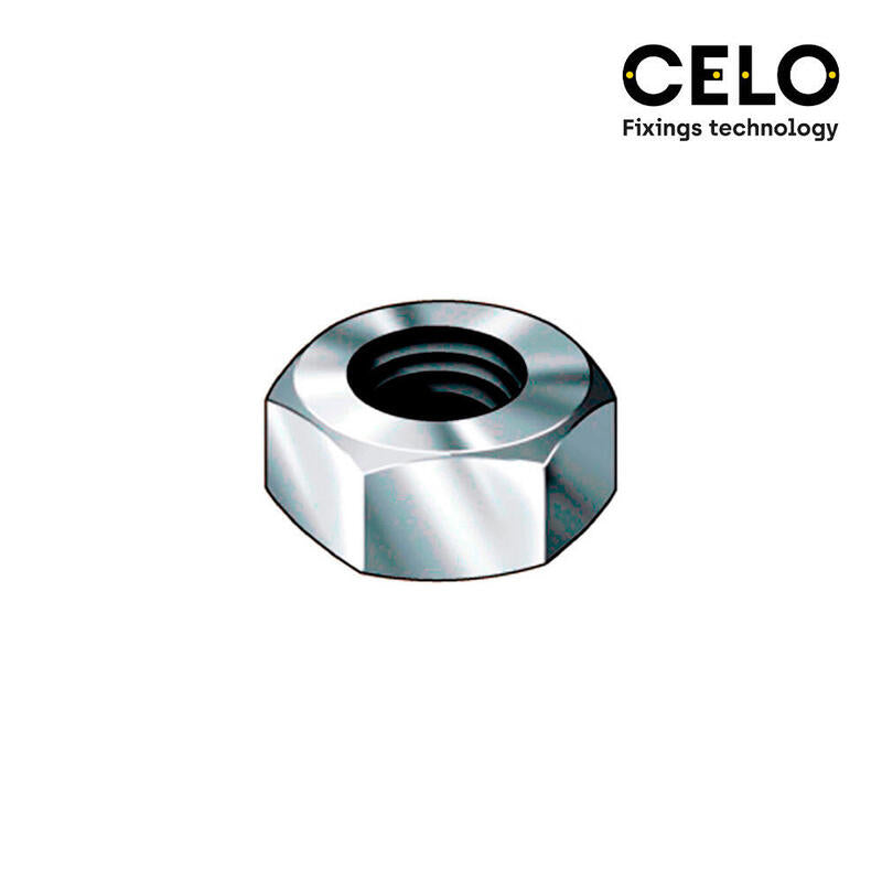 Caja 1000 Unid. Tuerca Hexagonal Din/Ref 934 Ø4mm Zincado Celo