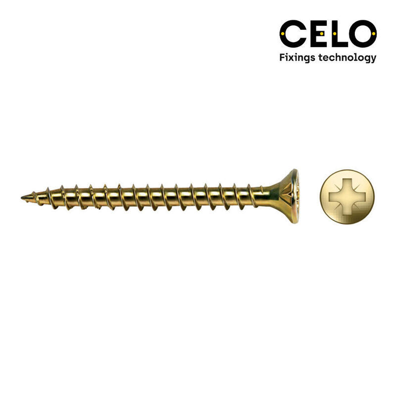 Caja 250 Unid. Tornillo Madera Avellanado Pz Din/Ref Vlox Ø6x50mm Bricomatado+Lubr. Celo