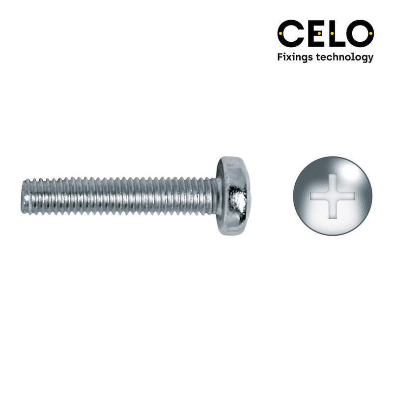 Caja 250 Unid. Tornillo Metrica Alomado Philips Din/Ref 7985 Ø6x10mm Zincado Celo
