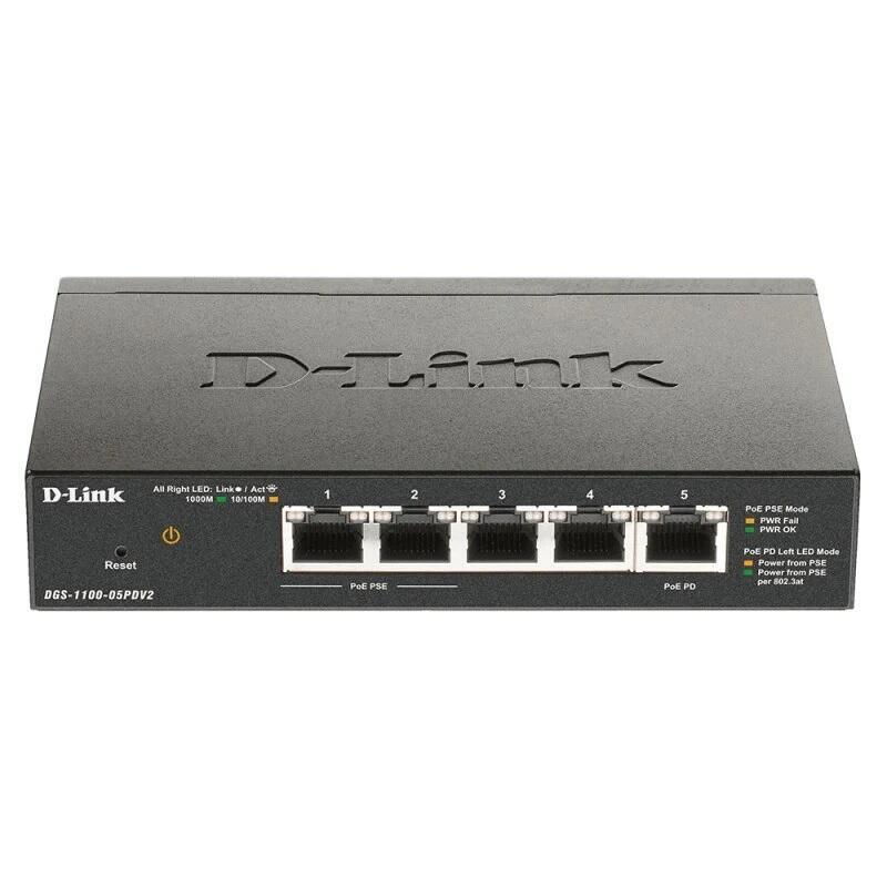 Caja Carton Desprecintada Nuevo Switch Semigestionable D-Link Dgs-1100-05pdv2 5p Giga 2p Poe