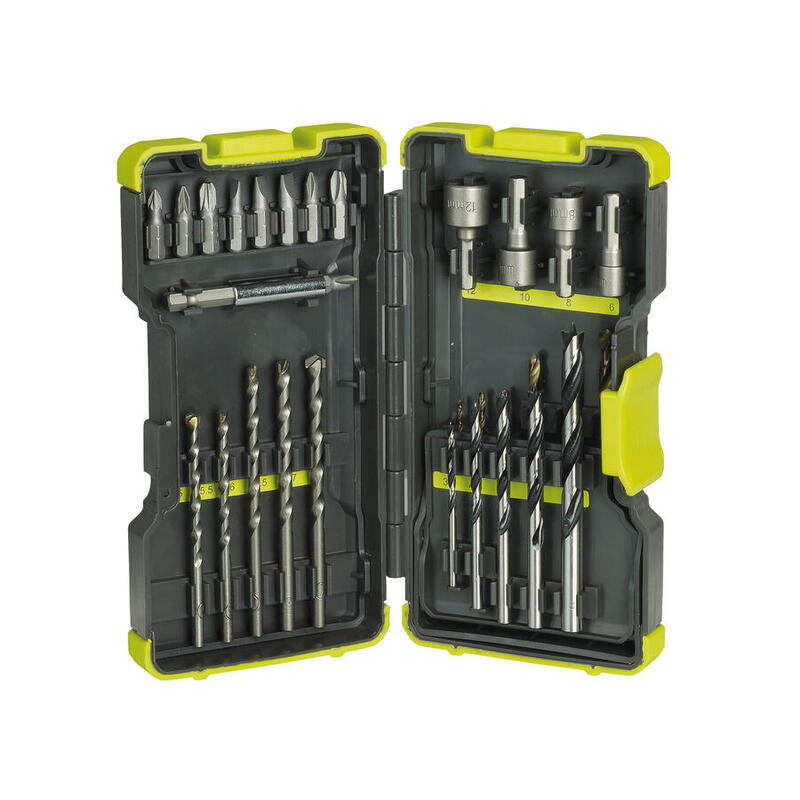 Caja De Brocas Y Brocas Ryobi Rak30mix, 30 Piezas, Juego De Brocas Y Brocas Verde 5132002254