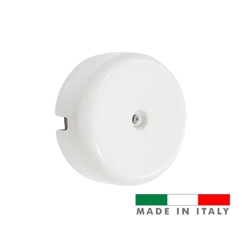 Caja De Empalmes Superficie, Embellecedor Porcelana Serie Vintage Ø110mm, Estructura Interior Ø80x40mm Blanca