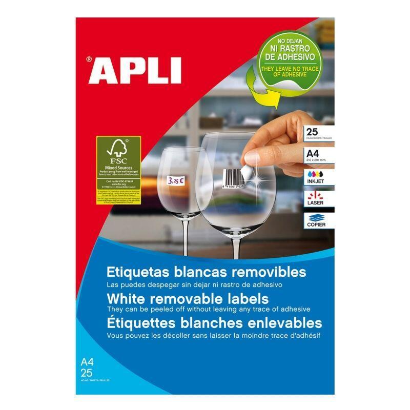 Caja De Etiquetas Adhesivas A4- 45 X 8 Mm 25 Hojas- Apli