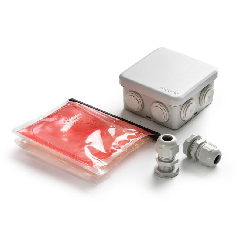 Caja Estanca Cuadrada Ip55 80 X 80 X 36 Mm + Gel Aislante Ip68 + 2 Prensaestopas