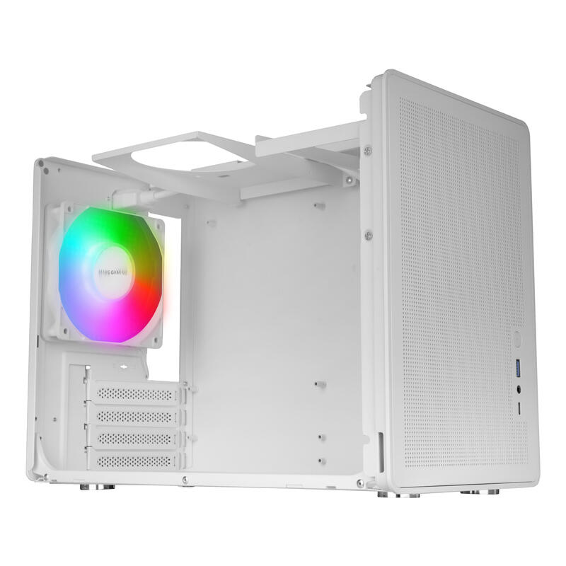 Caja Microatx Mars Gaming Mcxps Cristal Templado Mesh Gpu 280-360mm 1x3.5 2x2.5 Blancocompatible Atx/Sfx