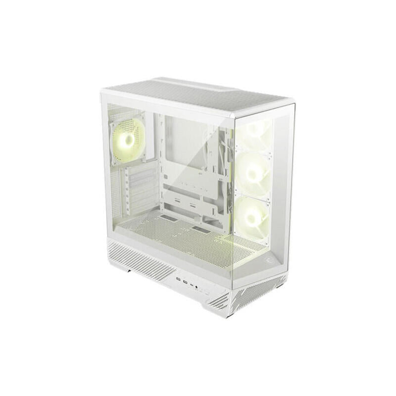 Caja Msi Mag Pano 130r Pz White,3x2.5"+2x2.5"/3.5,3x120+1x120mm (Argb),2xusb3.2+1usb3.2 Type C+Audio+Micro,Mid Tower,Blanca