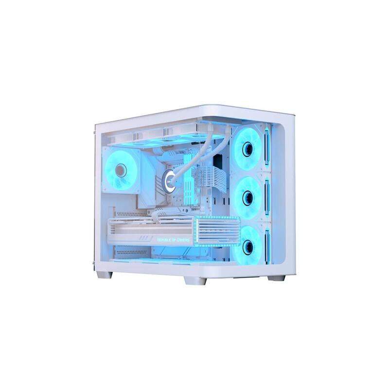 Caja Pc Aerocool P500c-G-Wt-V1 Blanca, Vidrio Templado X 3 Accm-Pn01043.21