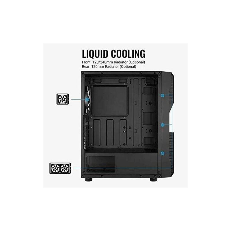 Caja Pc Aerocool Pgs Menace Saturn Rgb-G-Bk-V1 Black Mid Tower Pc Case