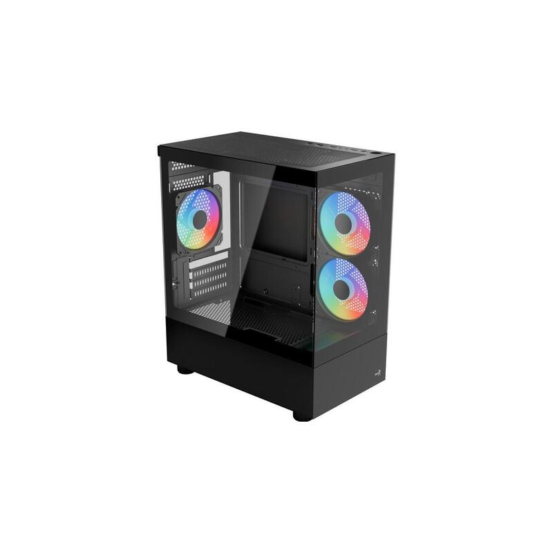 Caja Pc Aerocool Viewport Mini V2 Argb Vidrio Templado X 2 Accm-Es09133.11 Negra