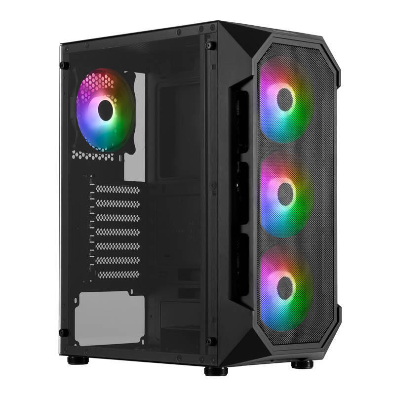 Caja Pc Gamdias Case Aura Gc1 Mid Tower 4 X 120mm Argb Fan Tg Mesh