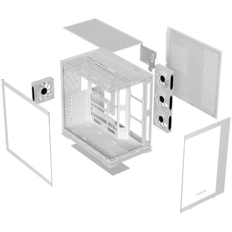 Caja Pc Krux Atron (Blanco, Panorama-Hartglas) Krxd018