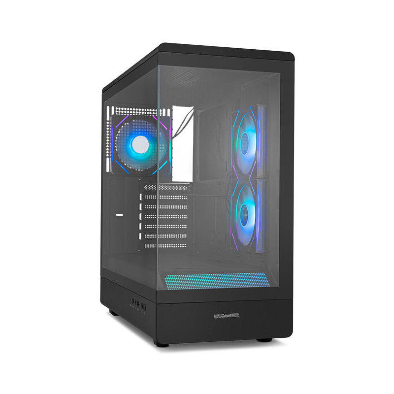 Caja Pc Nox Semitorre Frameless Hummer Signal Argb Negro Usb Type C