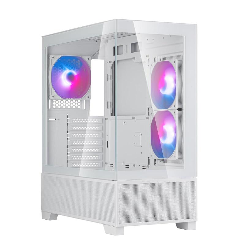 Caja Pc Silverstone Lucid 05,Chasis Atx Exquisito Con Una Audaz Pantalla Panorámica De 270°, Sst-Ld05-W-Argb (Blanco) Sst-Ld05-W-Arg