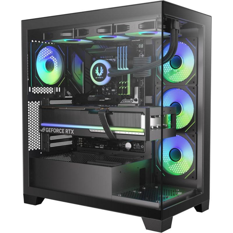 Caja Semitorre Atx Ceto 500 A-Rgb Black Bitfenix 1 X Usb Tipo-C, 2 X Usb 3.0/ Atx/ 4 Ventiladores Argb Incluidos