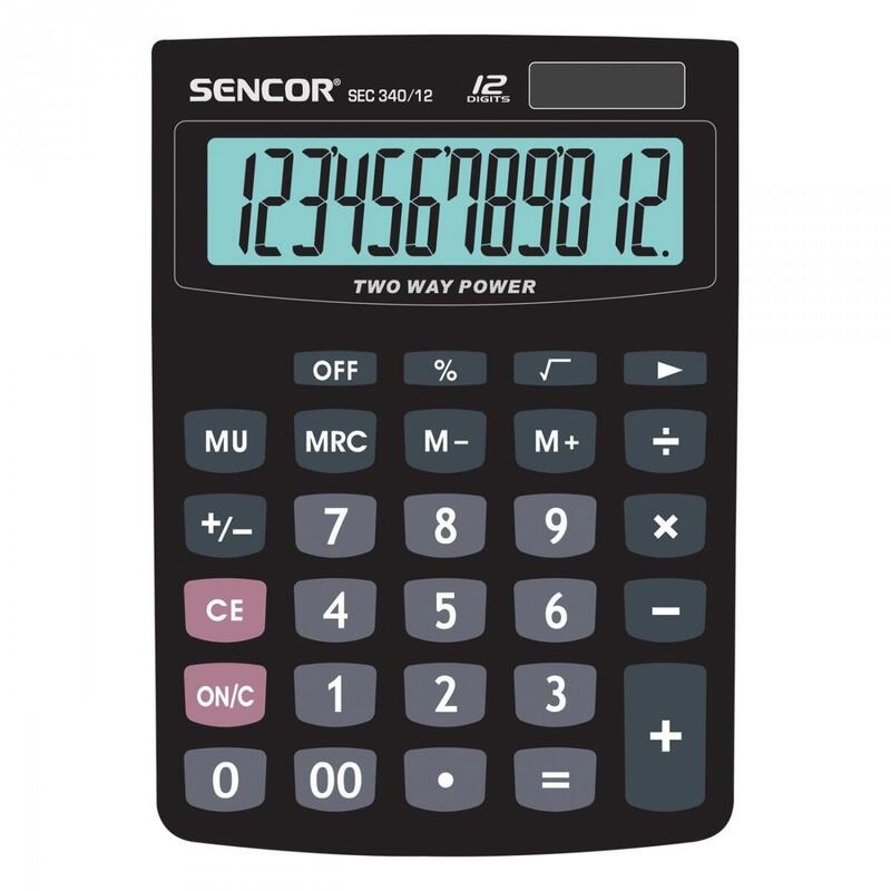 Calculator Sec 340/12 Table, 12 Digit Lcd