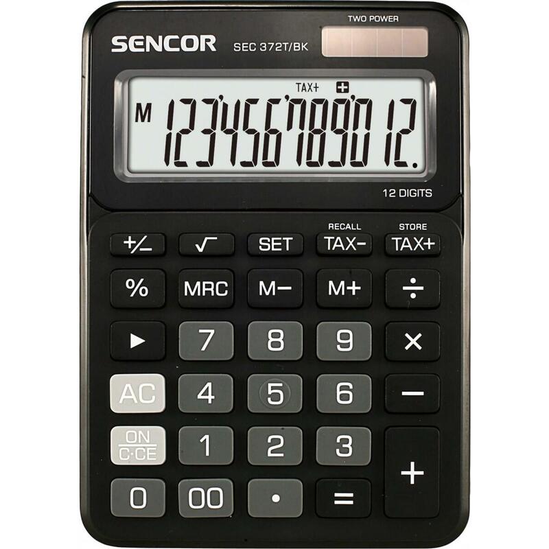 Calculator Sec 372bk Table, 12 Digit Lcd