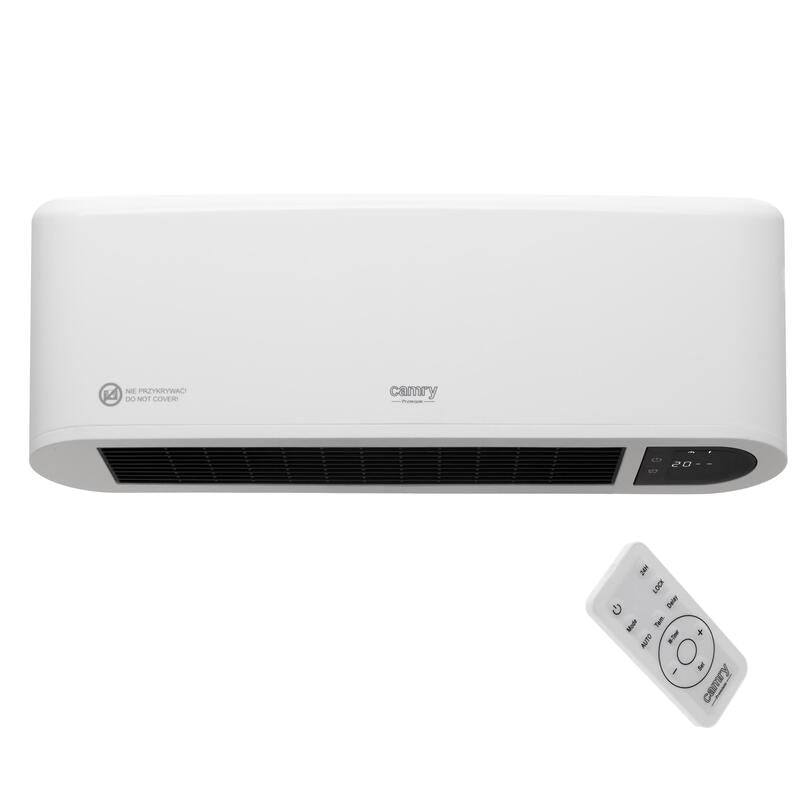 Calefactor De Cortina De Aire Camry Cr 7753 Con Pantalla Led, Montaje En Pared, Control Remoto, Blanco