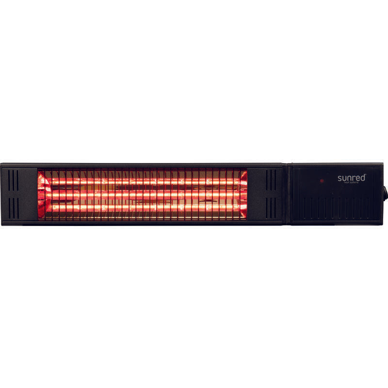 Calentador Sunred Rds-15w-B, Infrarrojos De Pared Fortuna, 1500 W, Negro