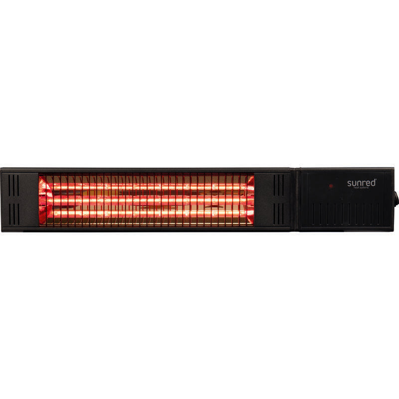 Calentador Sunred Rds-15w-B, Infrarrojos De Pared Fortuna, 1500 W, Negro