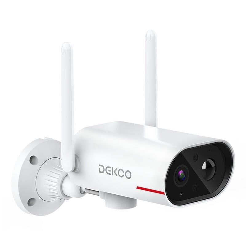 Cámara De Seguridad Ip Dekco Dc8l 3mp Panel Solar Visión Nocturna Ip65 Blanco