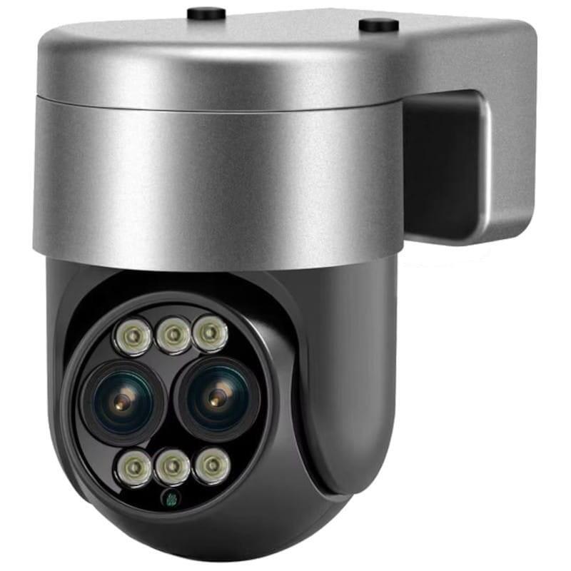 Cámara De Seguridad Ip Escam G03 4+4 Mp Lente Dual Ptz Zoom 8x Wifi Gris