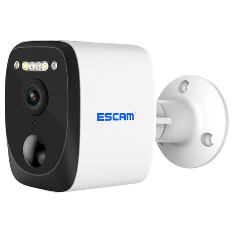 Cámara De Seguridad Ip Escam Qf370 3mp Visión Nocturna A Color Wifi Panel Solar Blanco