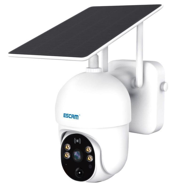 Cámara De Vigilancia Escam Qf 255 2mp 1080p Wifi Visión Nocturna Panel Solar Blanco