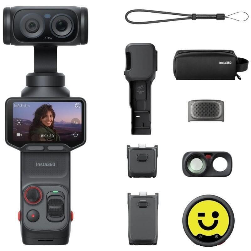 Cámara Digital Deportiva Insta360 Luna Ultra Pack Creador 4k Ángulo De Visión 360 Negra