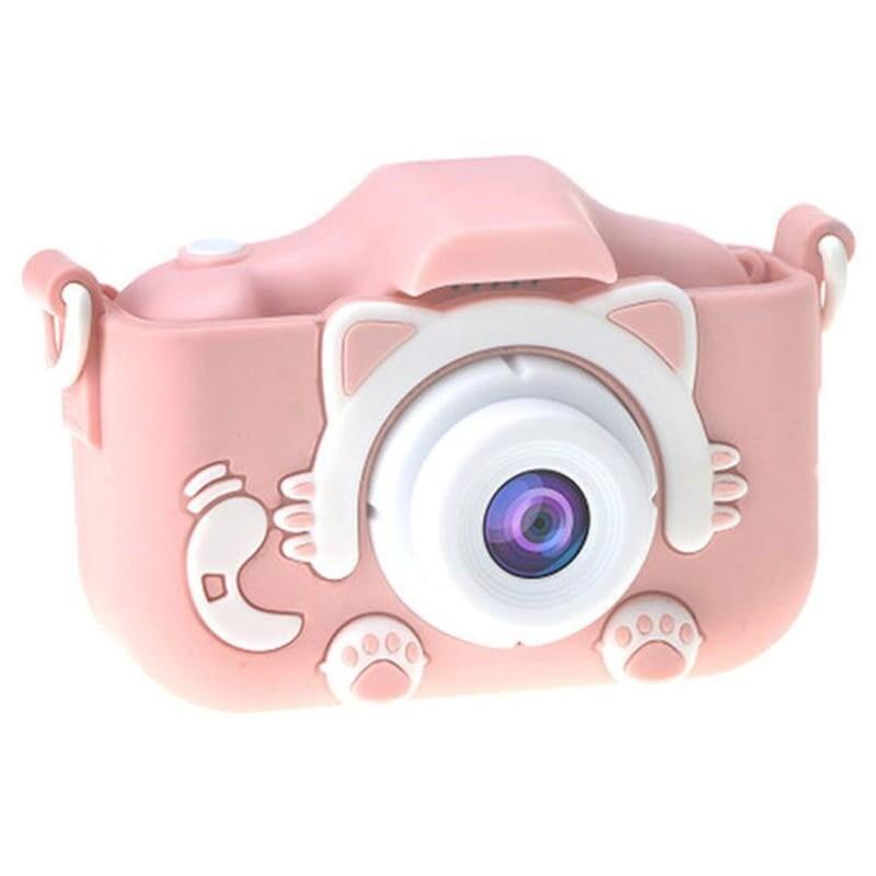 Cámara Digital Para Niños K1c Versión Mejorada 600mah Funda Gato Rosa