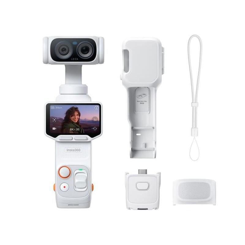 Camara Insta360 Luna Ultra Standard Bundle Stellar White Vlogging 8k Con Doble Lente Leica Y Estabilizador De 3 Ejes